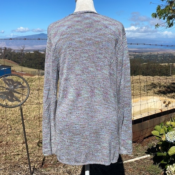Talbots Multi Color Knit Cardigan coastal grandma Sweater M - Picture 5 of 7